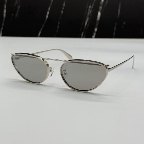 NEW AM0424S 004 ALEXANDER MCQUEEN SILVER WOMAN SUNGLASSES - Picture 3 of 10